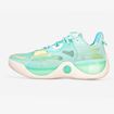 کفش طرح بسکتبال مردانه با رنگ‌های سبز و آبی، طراحی مقاوم و راحت برای حرکات سریع و پرش‌های بسکتبال، مناسب برای استفاده حرفه‌ای و روزمره