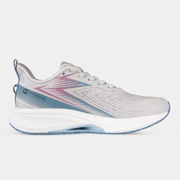کفش مخصوص رانینگ زنانه ۳۶۱ درجه رنگ سفید و آبی با کفی مجهز به تکنولوژی CQ، سبک، راحت و مناسب استفاده روزمره و دویدن