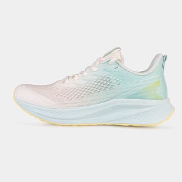 کفش رانینگ زنانه ۳۶۱ درجه، سفید و سبز، با طراحی حرفه‌ای مخصوص دویدن، مجهز به رویه تنفس‌پذیر و کفی راحت و مقاوم با تکنولوژی کوییک فوم (QU!KFOAM)، مناسب برای تمرینات ورزشی و استفاده روزمره