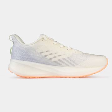 کفش ورزشی زنانه مخصوص دویدن برند ۳۶۱ درجه، رنگ آبی با رویه مشبک برای گردش هوا، دارای کفی کوییک‌فوم برای جذب ضربه در تمرین‌های روزانه