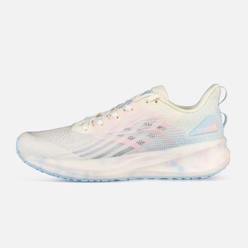 کفش رانینگ زنانه ۳۶۱ درجه رنگی، رویه مشبک تنفس‌پذیر و کفی ضربه‌گیر، مناسب دویدن