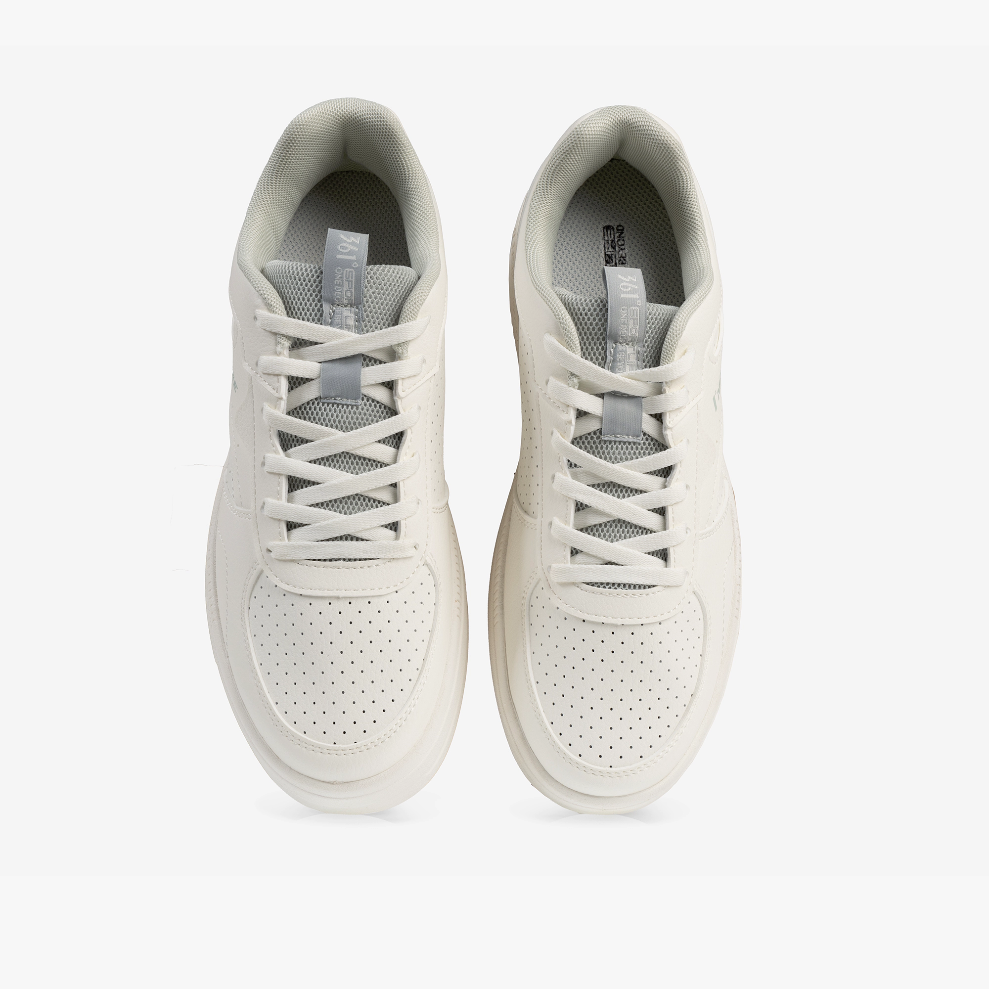 کفش روزمره زنانه 361 درجه مدل W672526614-2H سفید و سبز، سبک و راحت با رویه چرم مصنوعی و زیره EVA، مناسب پیاده‌روی روزانه و استایل کژوال، جلوگیری از خستگی و تاول پا