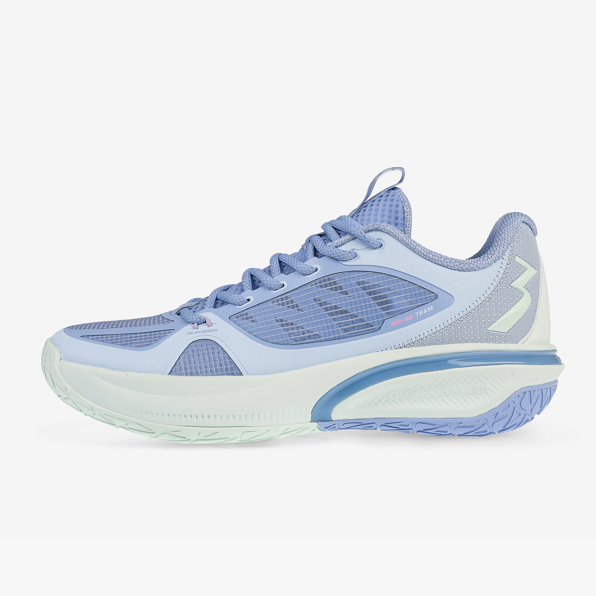 کفش ورزشی مردانه 361 درجه مدل W672521118-2H، رنگ آبی، رویه پارچه تنفس‌پذیر + چرم مصنوعی + TPU، زیره Rubber + EVA + TPU، مناسب تمرینات ورزشی و بسکتبال، سبک و جذب ضربه بالا