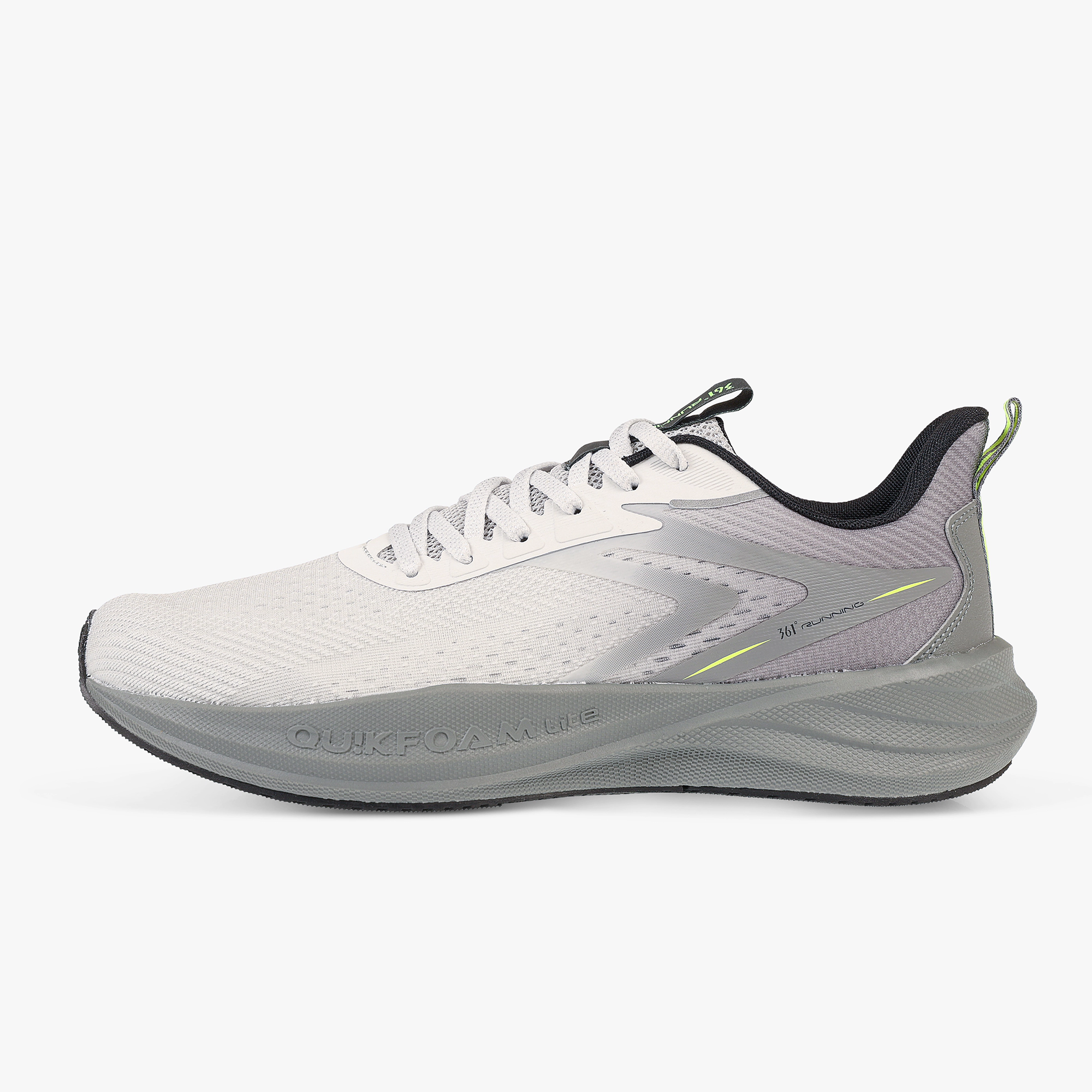 کفش مخصوص دویدن مردانه W672522206-4H برند 361 درجه، رنگ مشکی، سبک و ارگونومیک، مناسب دویدن، پیاده‌روی و تمرینات ورزشی روزانه، با طراحی حرفه‌ای برای محافظت از پا و مچ و افزایش راحتی طولانی‌مدت، گزینه‌ای ایده‌آل برای ورزشکاران و استفاده روزمره