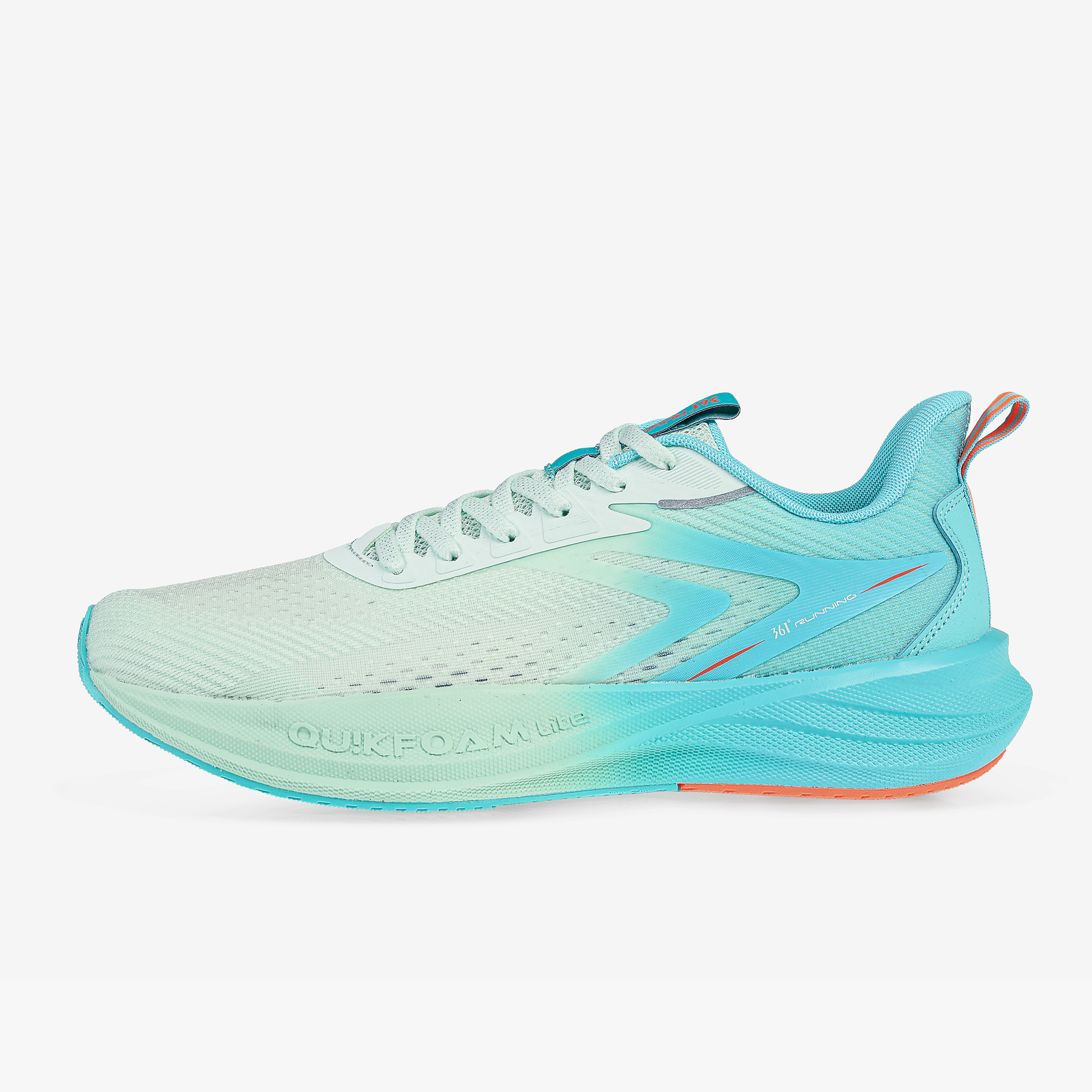کفش مخصوص دویدن مردانه 361 درجه مدل W672522206-3H رنگ آبی، رویه پارچه + چرم مصنوعی، زیره EVA + Rubber، تکنولوژی QU!KFOAM، مناسب دویدن، پیاده‌روی و تمرینات روزانه