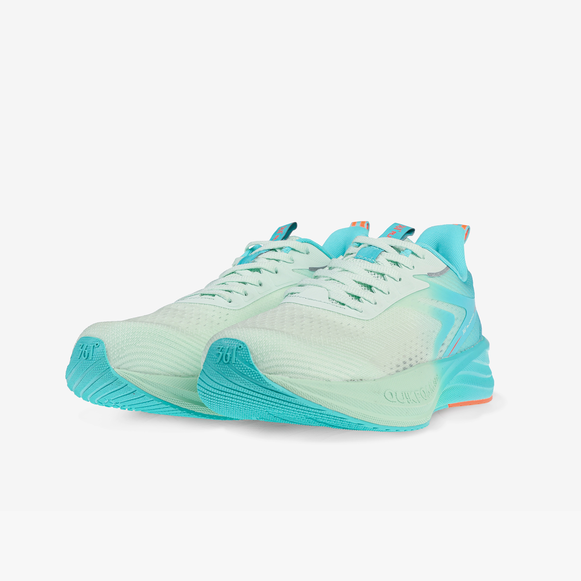 کفش مخصوص دویدن مردانه 361 درجه مدل W672522206-3H رنگ آبی، رویه پارچه + چرم مصنوعی، زیره EVA + Rubber، تکنولوژی QU!KFOAM، مناسب دویدن، پیاده‌روی و تمرینات روزانه