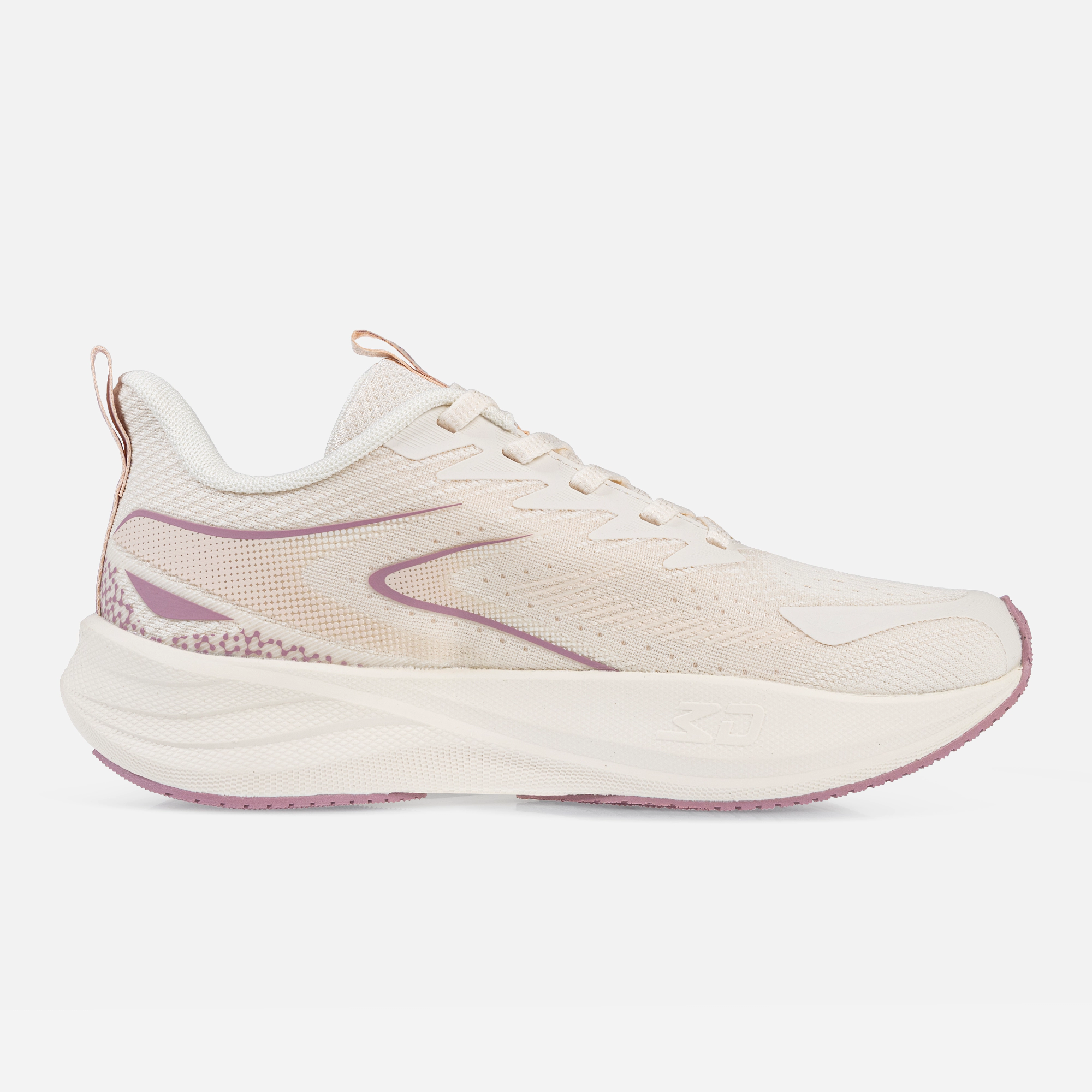 کفش دویدن زنانه، کفش Running زنانه 361 درجه، کفش ورزشی زنانه شیری صورتی، کفش تمرین زنانه سبک، کفش ورزشی تنفس‌پذیر، کفش Quik Foam زنانه، کفش ارگونومیک زنانه، کفش Rubber + EVA