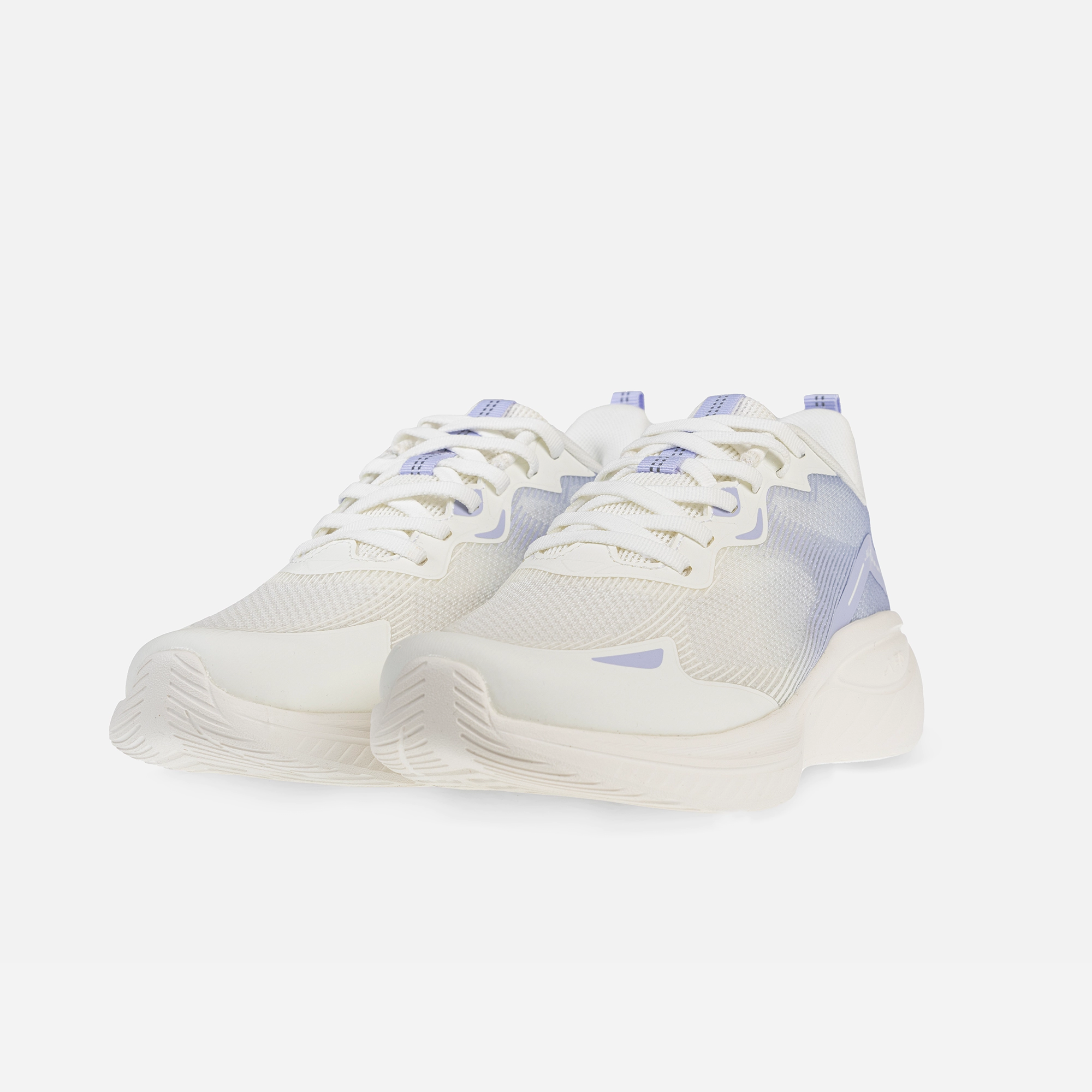 کفش دویدن زنانه، کفش ورزشی زنانه، کفش Running زنانه، کفش تمرینی زنانه، کفش سفید بنفش زنانه، کفش سبک و راحت، کفش 361 درجه، کفش پیاده‌روی زنانه، کفش باشگاهی زنانه، کفش محافظ پا