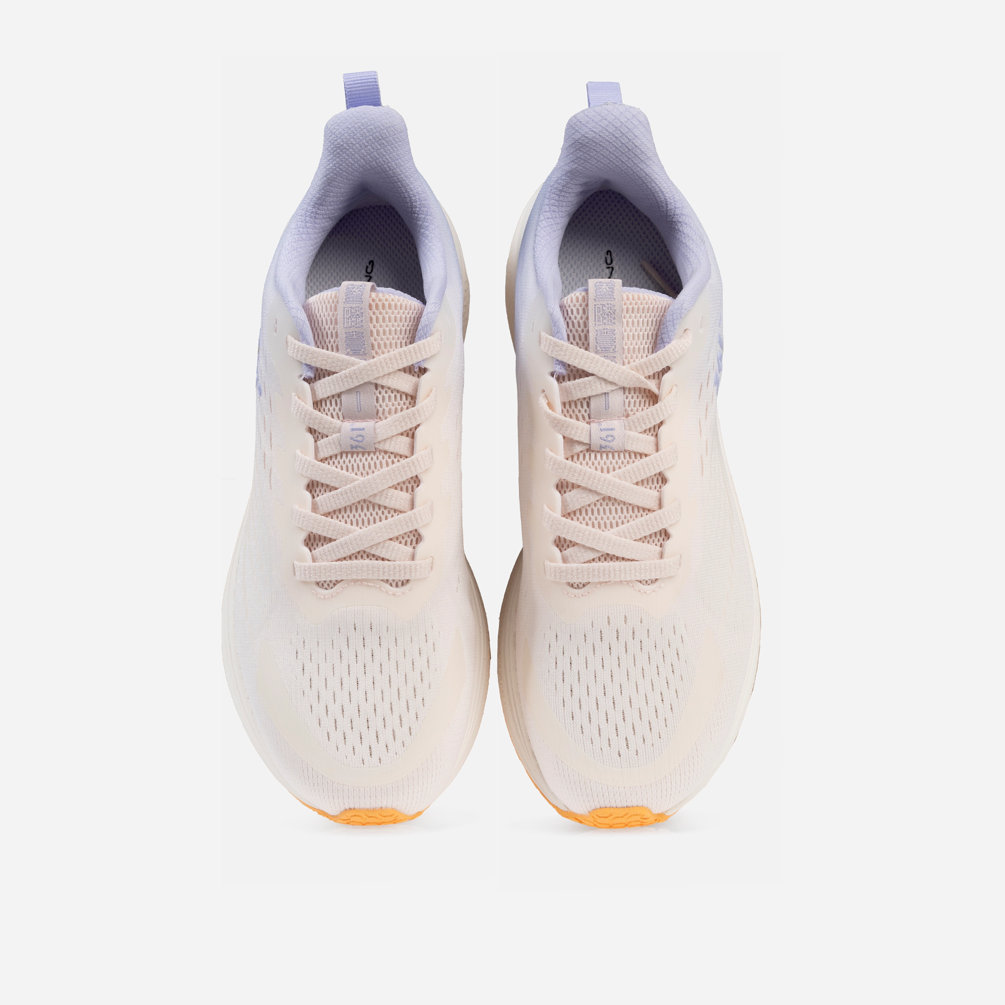 تصویر کفش دویدن زنانه W582432202-5 با رنگ بنفش و صورتی، رویه پارچه‌ای تنفس‌پذیر و زیره Rubber + EVA + TPU انعطاف‌پذیر، مناسب دویدن، پیاده‌روی و تمرینات ورزشی روزانه، طراحی سبک و راحت برای محافظت از پا و مچ.
