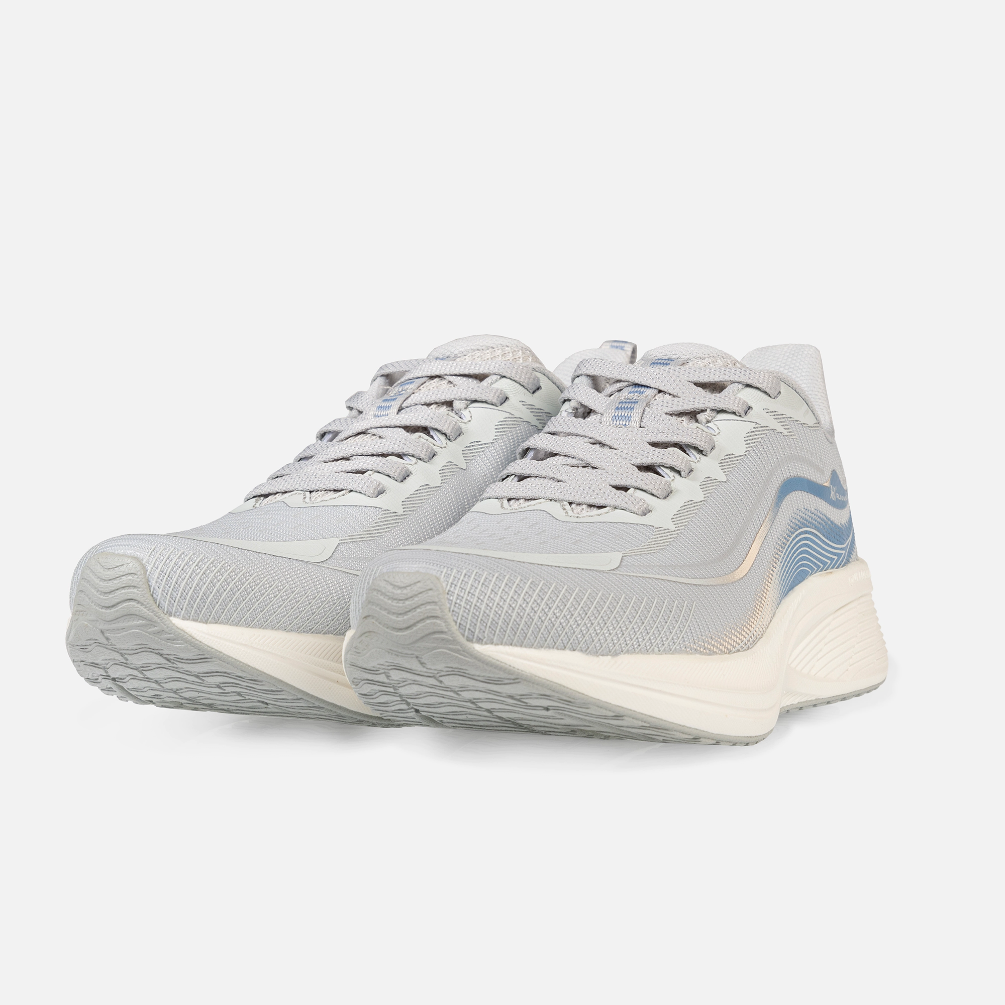 کفش دویدن زنانه، کفش ورزشی زنانه، کفش Running 361 درجه، کفش طوسی و آبی زنانه، کفش سبک و راحت، کفش پیاده‌روی و باشگاه، کفش EVA زنانه، کفش تنفس‌پذیر