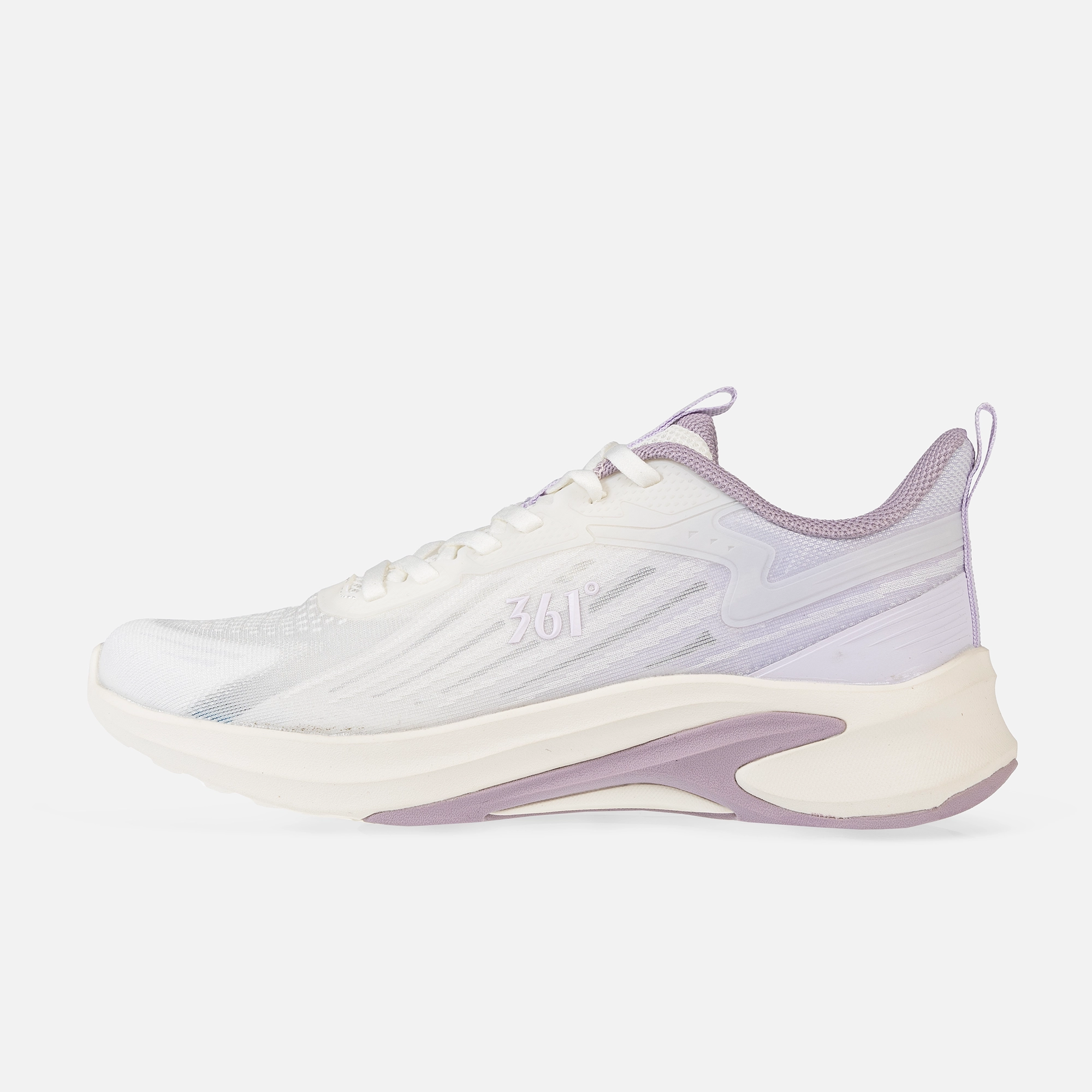 کفش مخصوص دویدن زنانه W682522251-2H بنفش از برند 361 درجه با رویه پارچه + TPU و زیره EVA + Rubber، سبک، انعطاف‌پذیر و راحت، مناسب دویدن، پیاده‌روی و فعالیت‌های ورزشی با محافظت از پا و مچ
