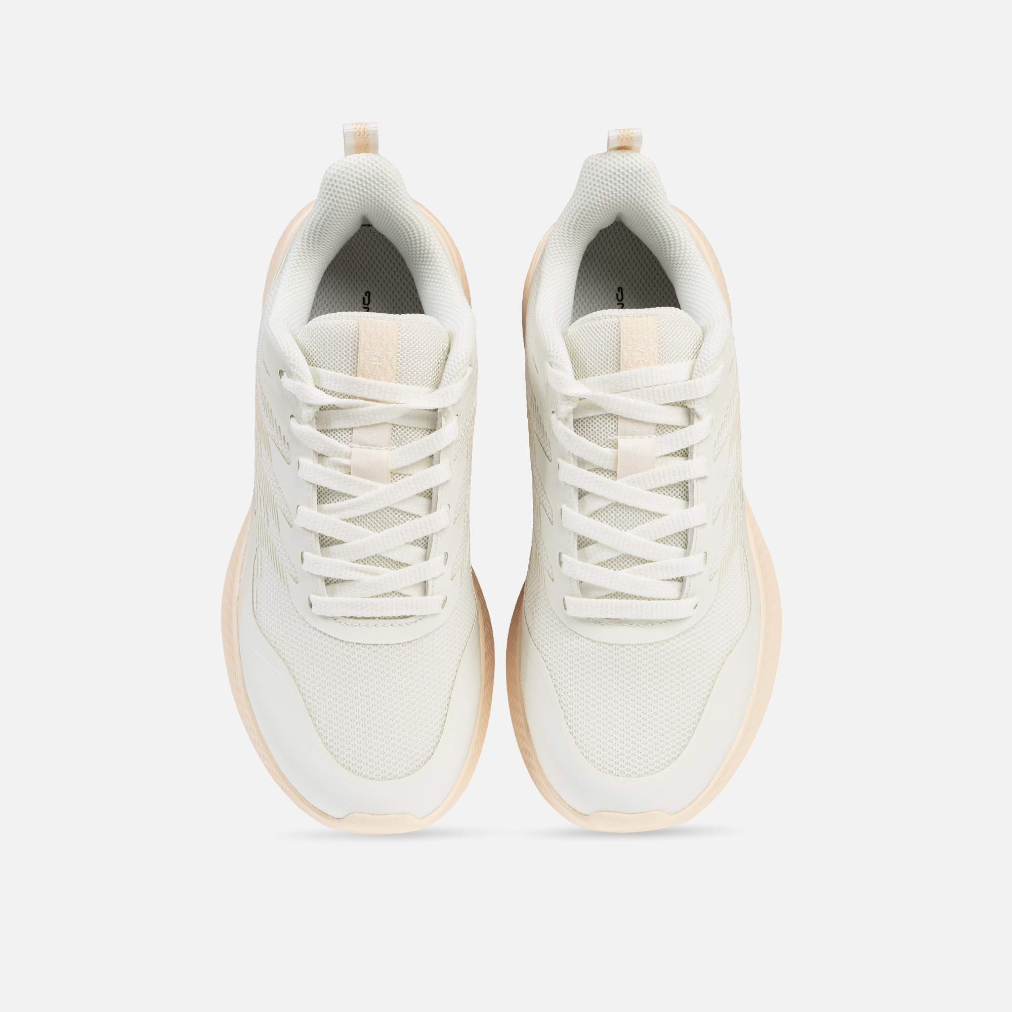 کفش دویدن زنانه 361 درجه مدل W582442210-1 سفید و صورتی، سبک و راحت با رویه پارچه تنفس‌پذیر و زیره EVA، مناسب دویدن، پیاده‌روی و تمرینات ورزشی روزانه، محافظ پا و مچ