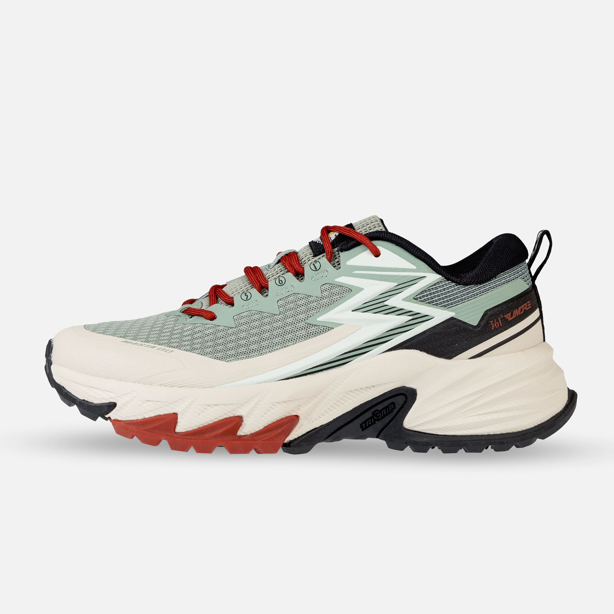 کفش روزمره و طبیعت‌گردی زنانه سبز W582433302-4 برند 361 درجه، سبک، راحت و مقاوم برای پیاده‌روی و مسیرهای ناهموار