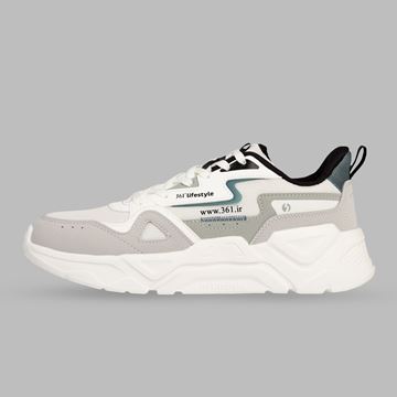 کفش روزمره مردانه سفید و کرم، کفش پیاده‌روی مردانه برند ۳۶۱ درجه، کفش اسپرت مردانه راحت و سبک، کفش مردانه مناسب دانشگاه و محل کار، کفش روزانه مردانه با زیره EVA، کفش چرم مصنوعی مردانه با طراحی تنفس‌پذیر، کفش مردانه برای پیاده‌روی طولانی، کفش اسپرت سفید کرم مردانه