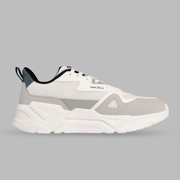 کفش روزمره مردانه سفید و کرم، کفش پیاده‌روی مردانه برند ۳۶۱ درجه، کفش اسپرت مردانه راحت و سبک، کفش مردانه مناسب دانشگاه و محل کار، کفش روزانه مردانه با زیره EVA، کفش چرم مصنوعی مردانه با طراحی تنفس‌پذیر، کفش مردانه برای پیاده‌روی طولانی، کفش اسپرت سفید کرم مردانه