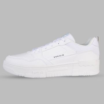 کفش روزمره مردانه 361 درجه مدل W572436606-1 رنگ سفید، سبک و راحت، مناسب پیاده‌روی روزانه و استایل کژوال، زیره جذب‌کننده ضربه