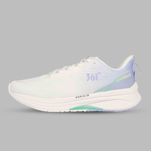 کفش دویدن زنانه ۳۶۱ درجه، کفش Running زنانه سفید و بنفش، کفش ورزشی سبک زنانه، کفش تمرین باشگاهی زنانه، کفش اسپرت مخصوص پیاده‌روی، کتونی راحت برای دویدن، کفش ورزشی با تکنولوژی Quick Foam Lite، کفش ورزشی زنانه تنفس‌پذیر