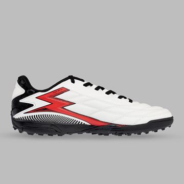 کفش تمرین فوتبال مردانه برند ۳۶۱ درجه مدل W672427901-2 رنگ سفید و قرمز، سبک و انعطاف‌پذیر، مناسب حرکات سریع و تمرین ورزشی
