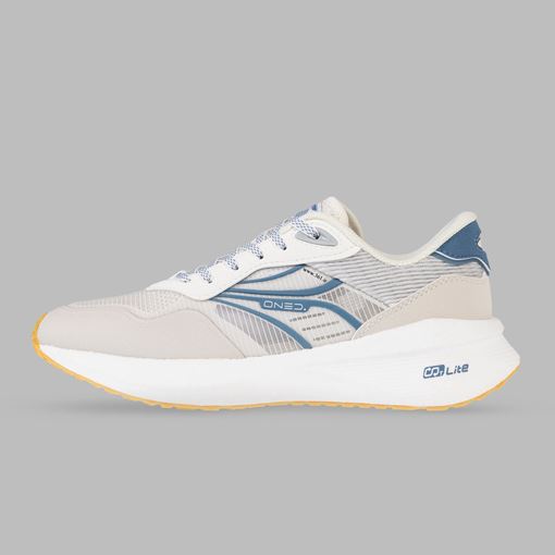 کفش روزمره زنانه 361 درجه مدل W582426706-1 طوسی و آبی با رویه پارچه و چرم مصنوعی و زیره EVA و Rubber، مناسب پیاده‌روی و فعالیت‌های روزانه، راحت و محافظ پا