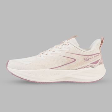 کفش دویدن زنانه، کفش Running زنانه 361 درجه، کفش ورزشی زنانه شیری صورتی، کفش تمرین زنانه سبک، کفش ورزشی تنفس‌پذیر، کفش Quik Foam زنانه، کفش ارگونومیک زنانه، کفش Rubber + EVA