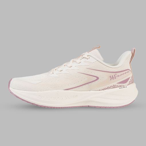 کفش دویدن زنانه، کفش Running زنانه 361 درجه، کفش ورزشی زنانه شیری صورتی، کفش تمرین زنانه سبک، کفش ورزشی تنفس‌پذیر، کفش Quik Foam زنانه، کفش ارگونومیک زنانه، کفش Rubber + EVA